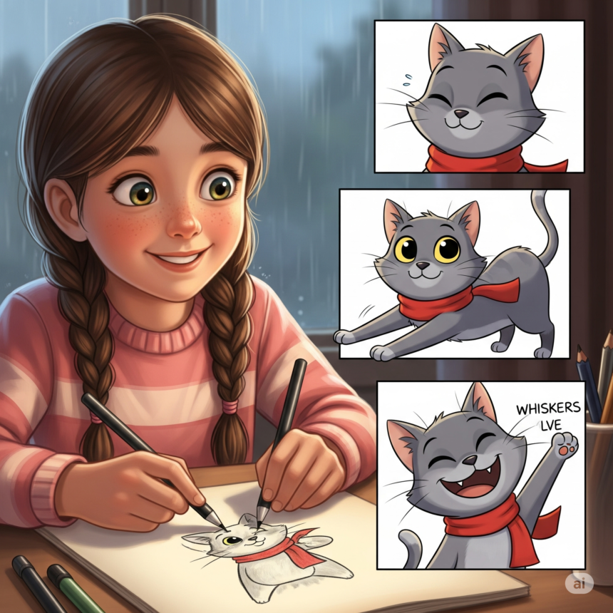 Sad Cartoon Cat Story for Kids: The Last Smile of Whiskers